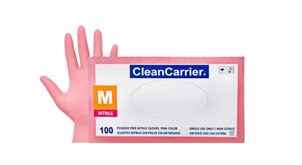 Guante Nitrilo Rosado Clean Carrier