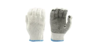 Guantes de Hilo Tejido con Puntos de PVC – Antideslizantes